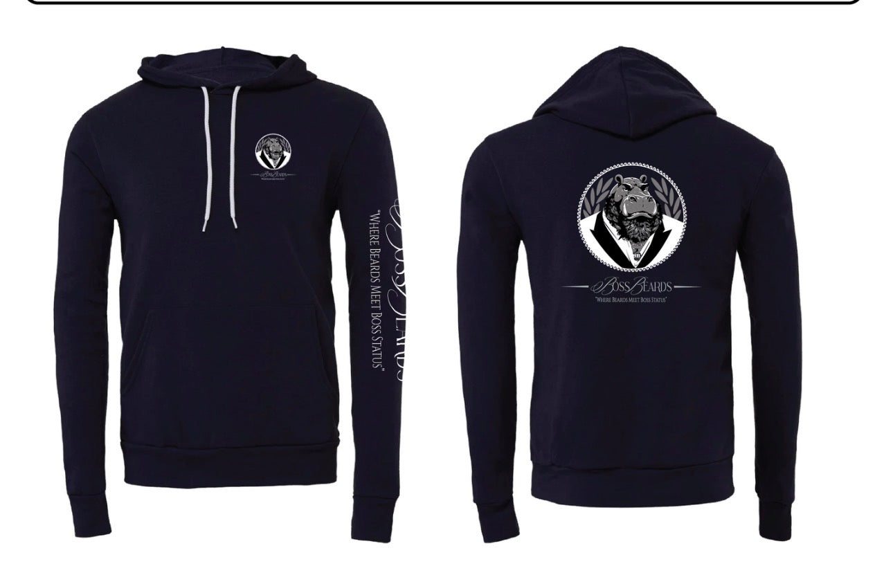 Navy Boss beard signature hoodie
