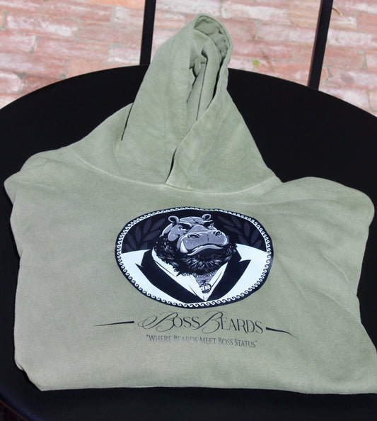 Olive Green Boss Beard Hoodie