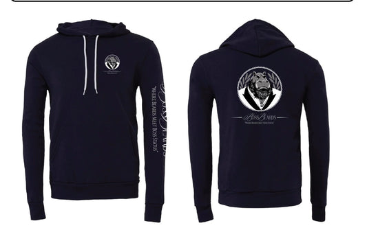 Navy Boss beard signature hoodie