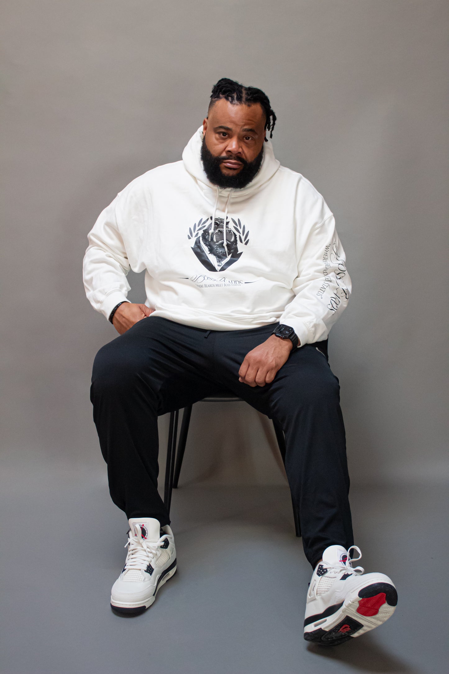 White Boss Beard Signature Hoodie