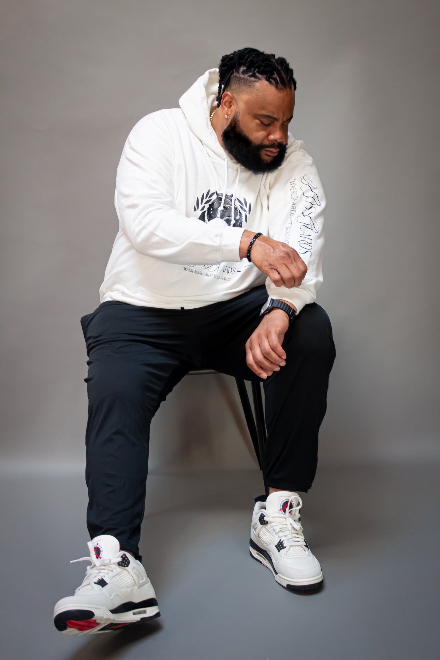 White Boss Beard Signature Hoodie