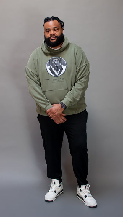 Olive Green Boss Beard Hoodie