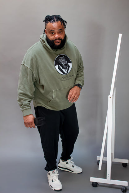 Olive Green Boss Beard Hoodie